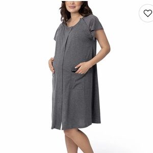 Kindred Bravely Charcoal Universal Labor and Delivery Gown Size SML